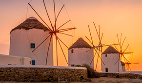 Atardecer molinos de Mykonos